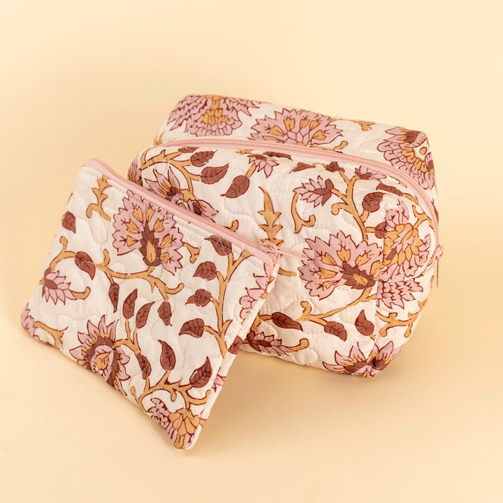 Erin &amp; Ben Co. Heritage Scroll Rose Quilted Makeup Bag