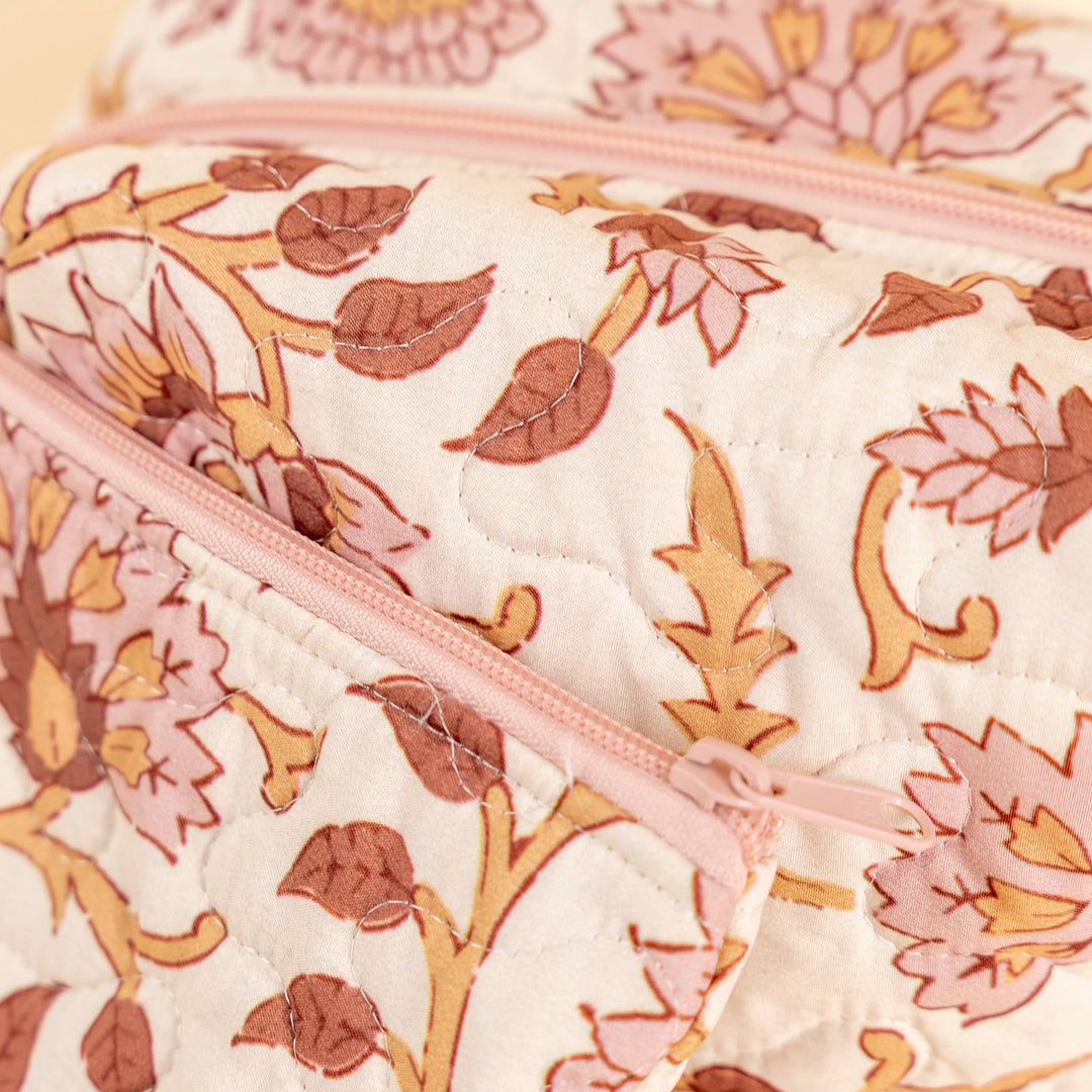 Erin &amp; Ben Co. Heritage Scroll Rose Quilted Makeup Bag