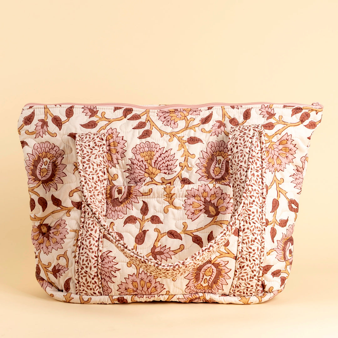Erin &amp; Ben Co. Heritage Scroll Rose Zipper Tote Bag
