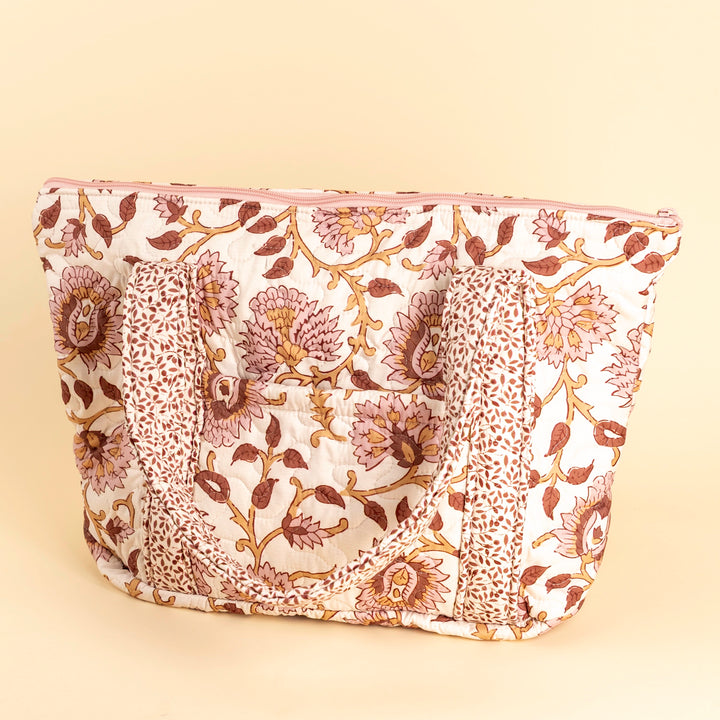 Erin &amp; Ben Co. Heritage Scroll Rose Zipper Tote Bag