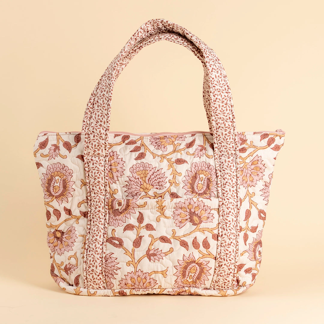 Erin &amp; Ben Co. Heritage Scroll Rose Zipper Tote Bag