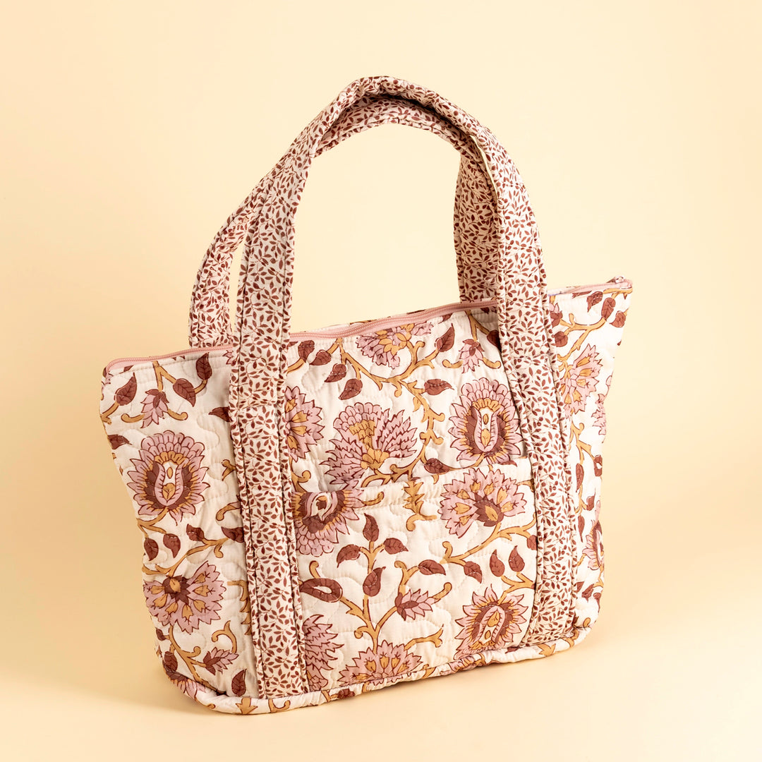 Erin &amp; Ben Co. Heritage Scroll Rose Zipper Tote Bag