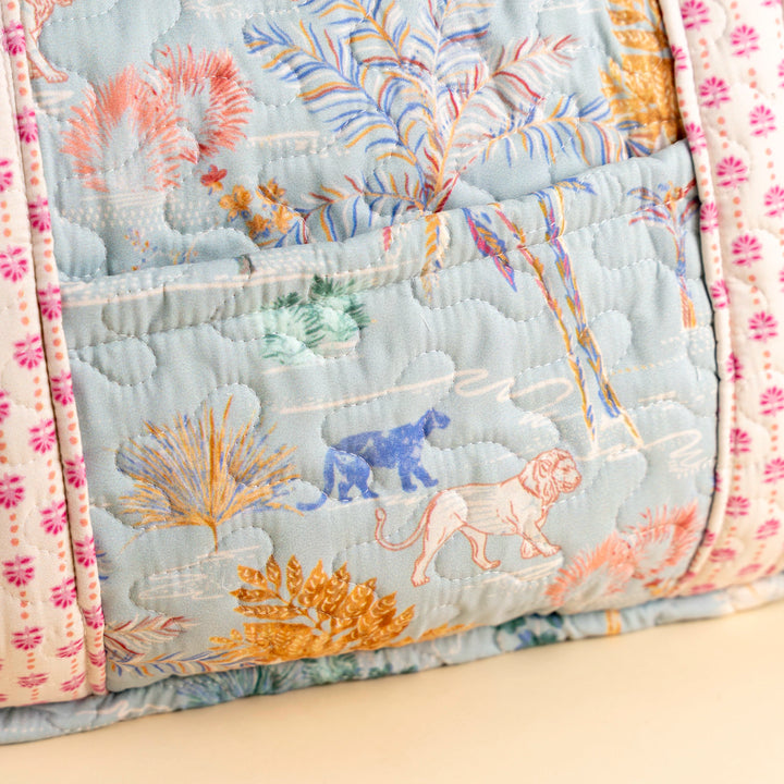 Erin &amp; Ben Co. Jungle Whisper Blue Zipper Tote Bag
