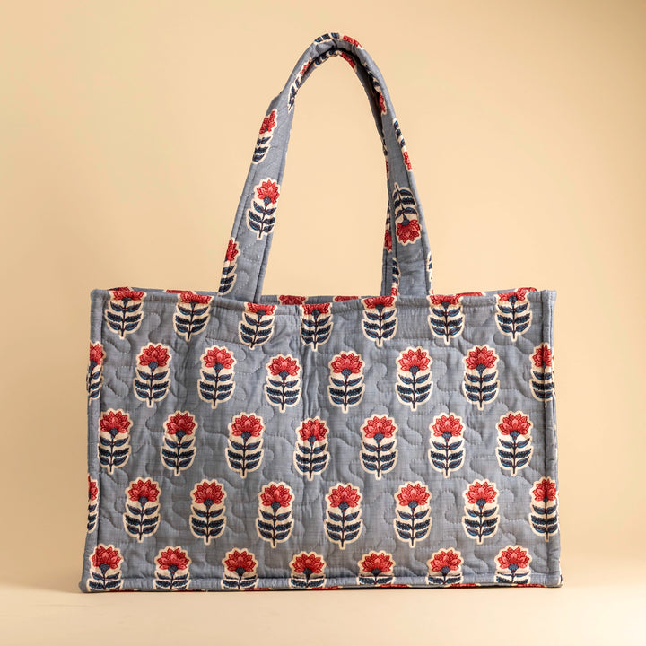 Erin &amp; Ben Co. Sadie Floral Blue Quilted Tote Bag