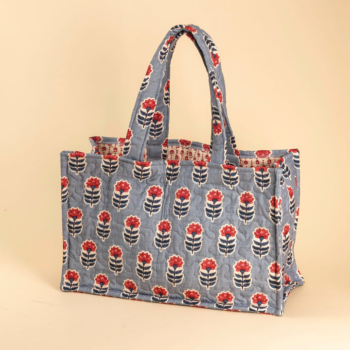 Erin &amp; Ben Co. Sadie Floral Blue Quilted Tote Bag