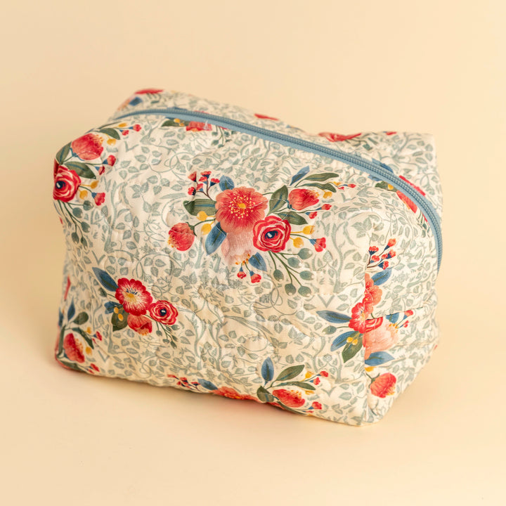 Erin &amp; Ben Co. Zara Floral Linen Quilted Makeup Bag