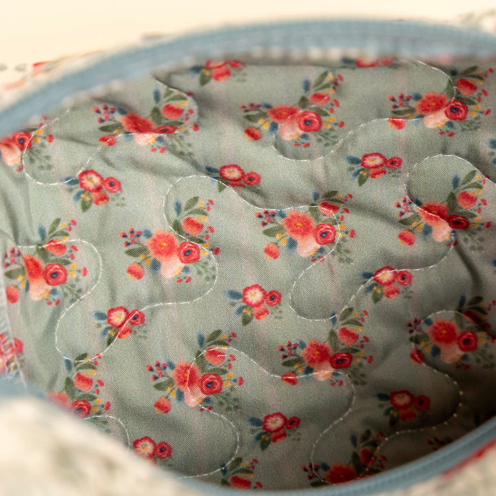 Erin &amp; Ben Co. Zara Floral Linen Quilted Makeup Bag