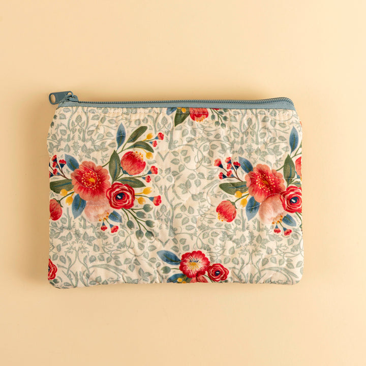 Erin &amp; Ben Co. Zara Floral Linen Quilted Makeup Bag