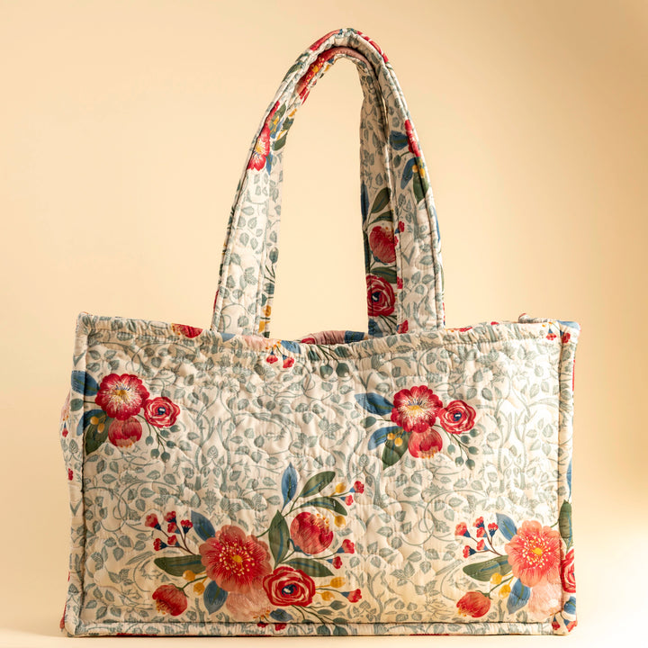 Erin &amp; Ben Co. Zara Floral Linen Quilted Tote Bag