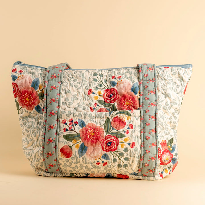 Erin &amp; Ben Co. Zara Floral Linen Zipper Tote Bag