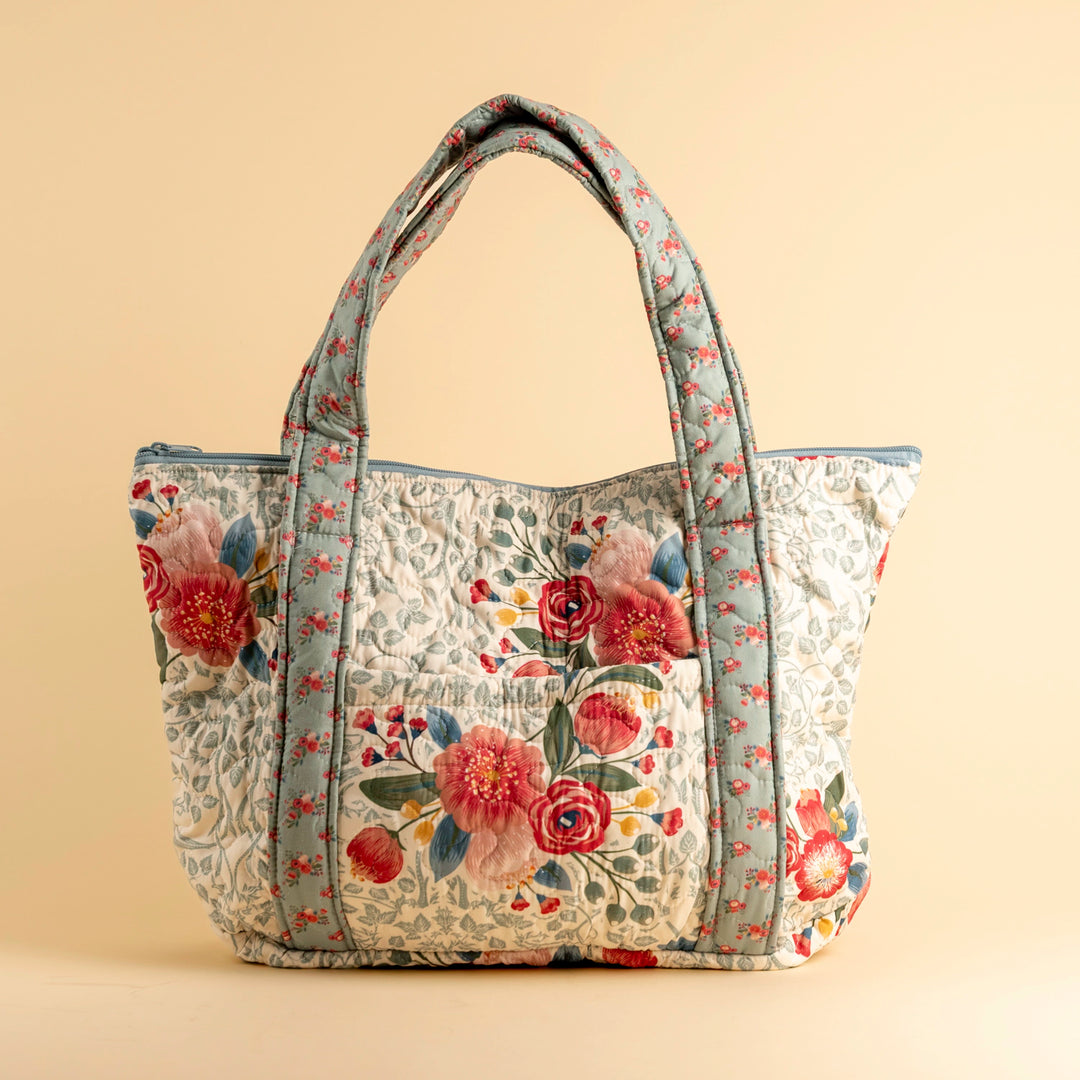 Erin &amp; Ben Co. Zara Floral Linen Zipper Tote Bag