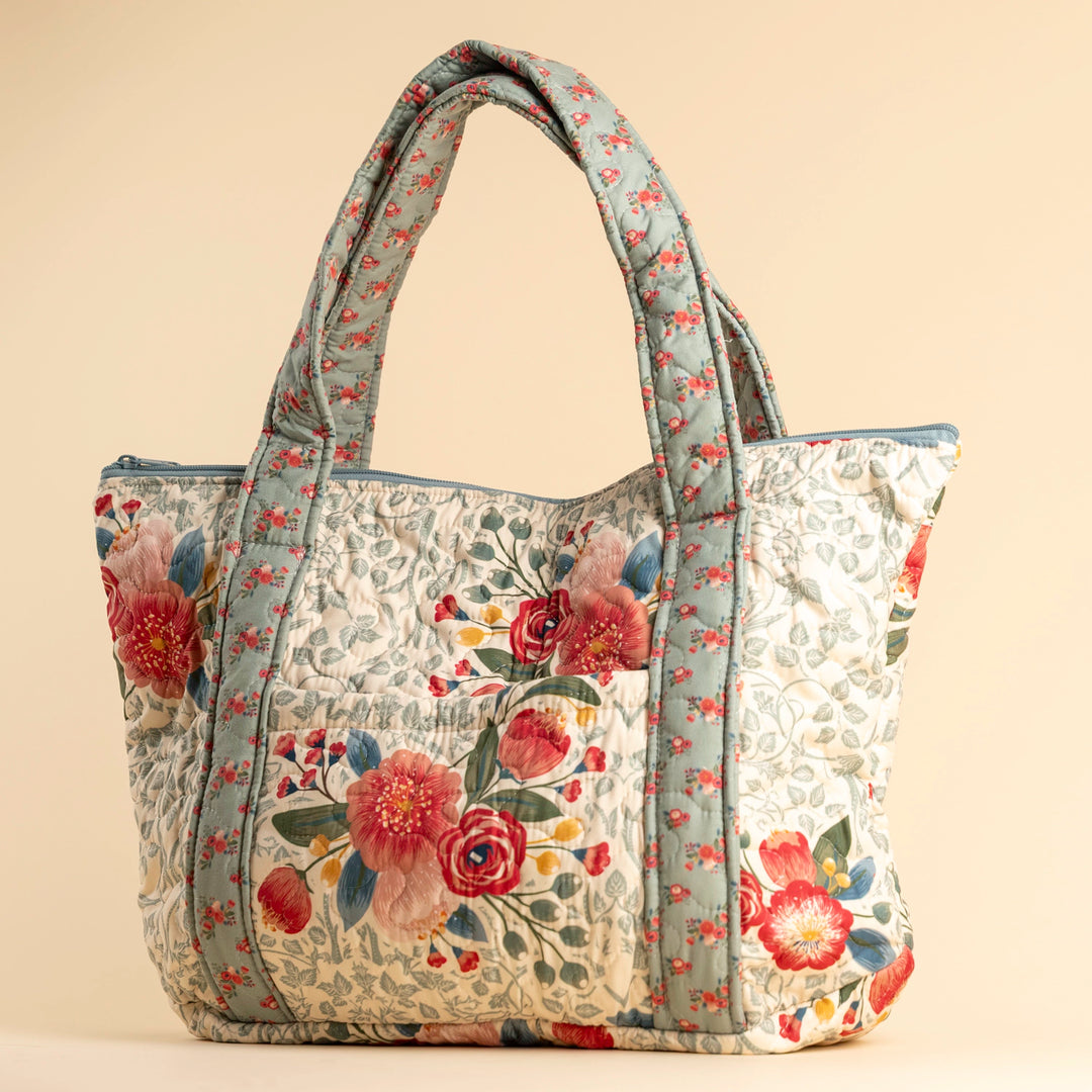 Erin &amp; Ben Co. Zara Floral Linen Zipper Tote Bag