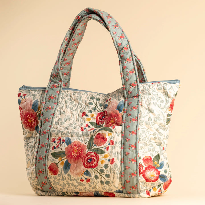 Erin &amp; Ben Co. Zara Floral Linen Zipper Tote Bag