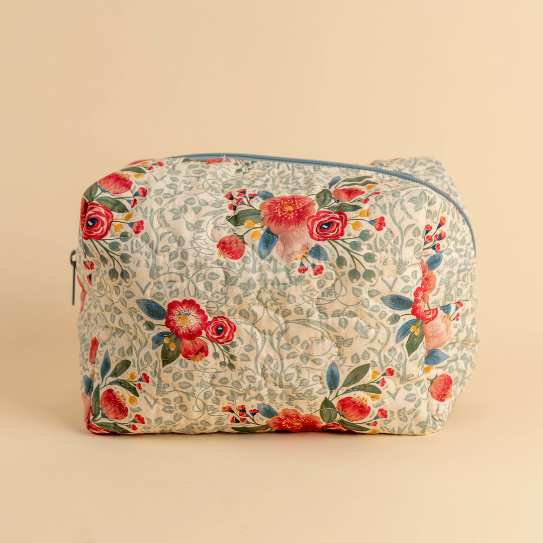 Erin &amp; Ben Co. Zara Floral Linen Quilted Makeup Bag