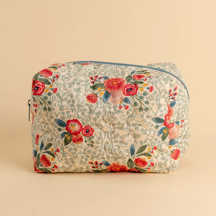 Erin &amp; Ben Co. Zara Floral Linen Quilted Makeup Bag