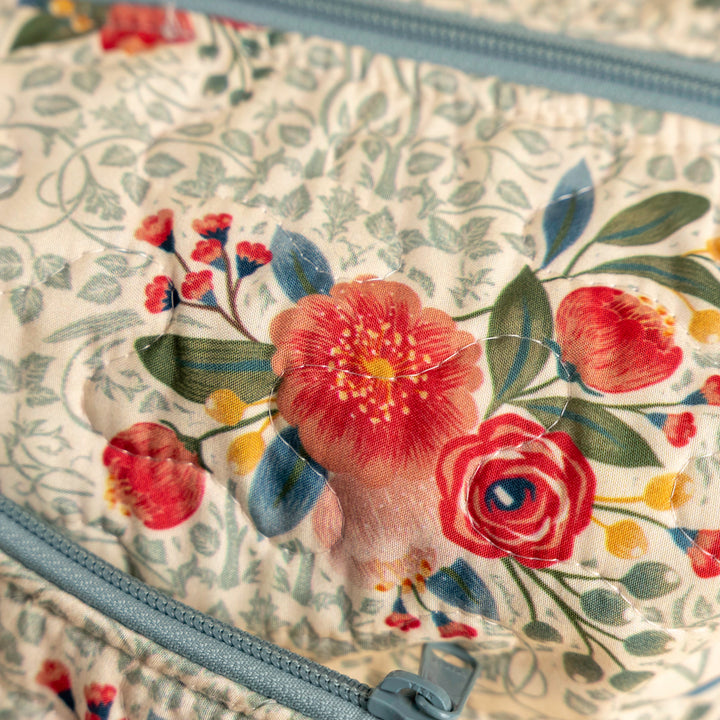 Erin &amp; Ben Co. Zara Floral Linen Quilted Makeup Bag