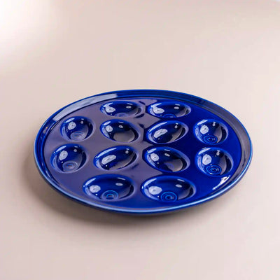 Fiesta twilight blue egg plate