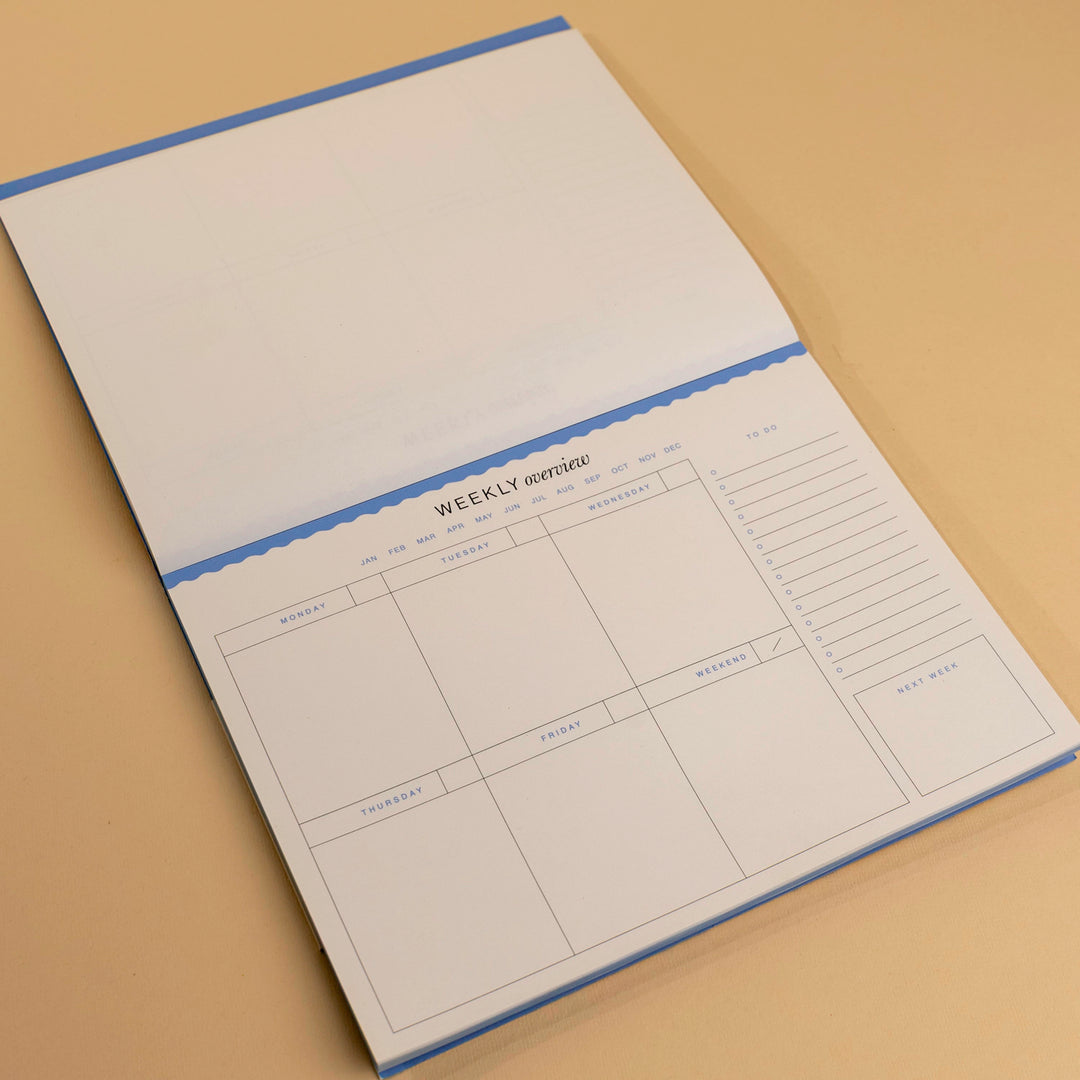 Floral Checkerboard Undated Weekly Desk Planner