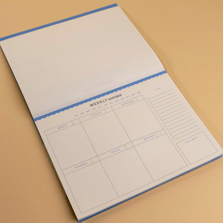 Floral Checkerboard Undated Weekly Desk Planner