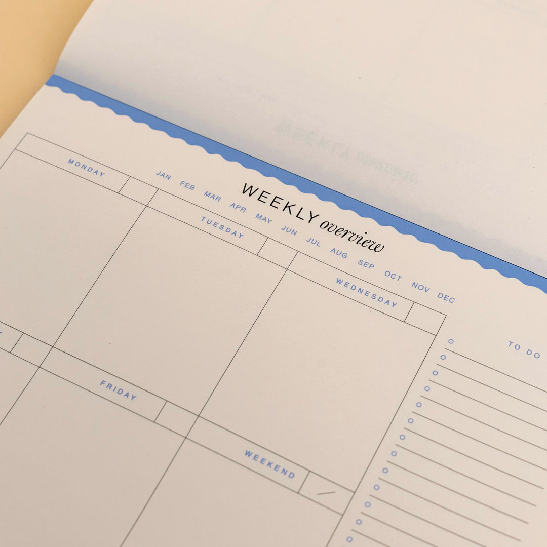 Floral Checkerboard Undated Weekly Desk Planner