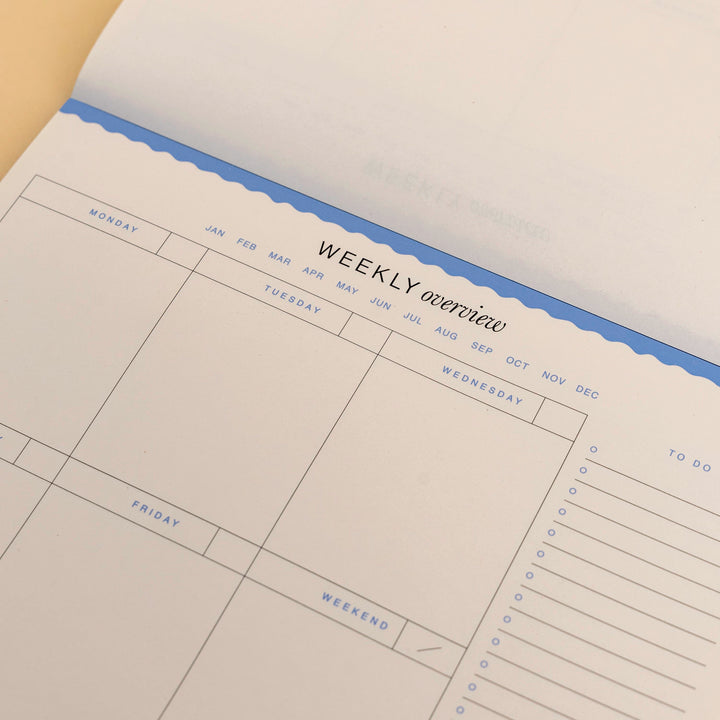 Floral Checkerboard Undated Weekly Desk Planner