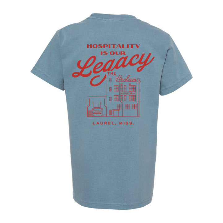 Hospitality is Our Legacy Pale Blue Youth T-Shirt