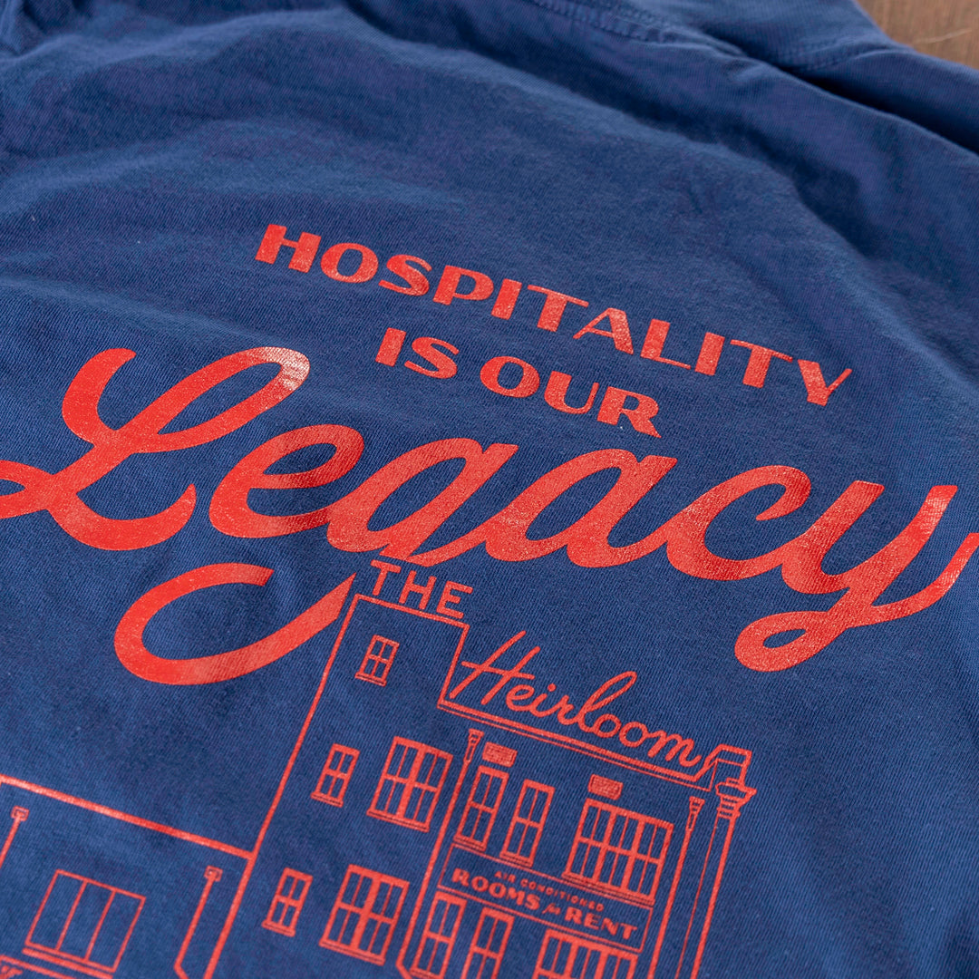 Hospitality is Our Legacy Navy Long Sleeve T-Shirt