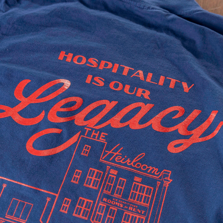 Hospitality is Our Legacy Navy Long Sleeve T-Shirt