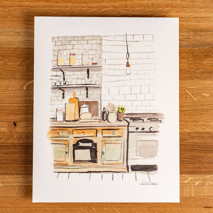 Kitchen Watercolor (11" X 14")