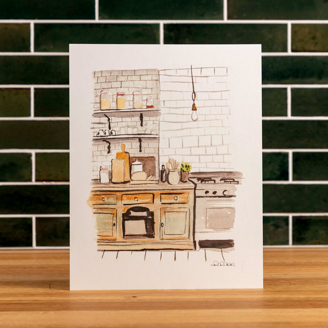 Kitchen Watercolor (11" X 14")