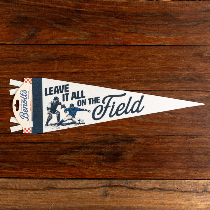 Baseball Leave it on the Field Felt Mini Pennant