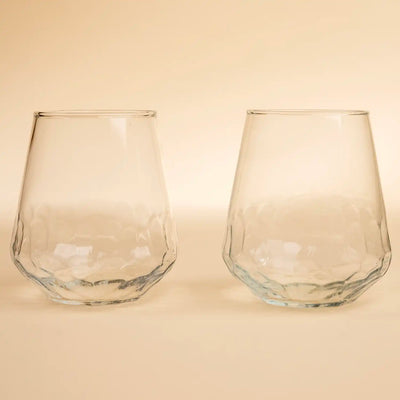 Libbey Hammered Base Stemless Wine Glass