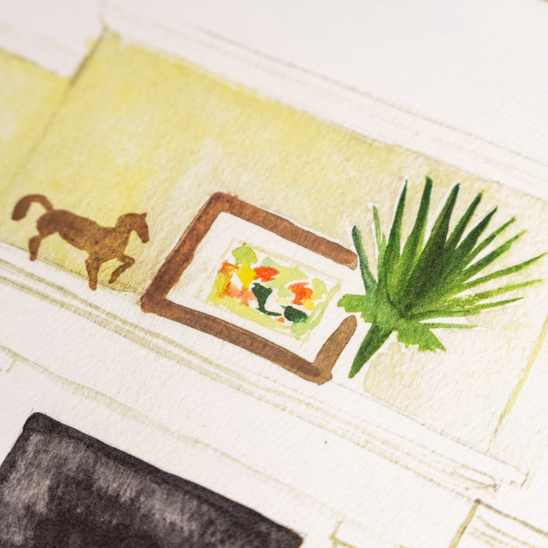 Living Room Watercolor (14" X 11")