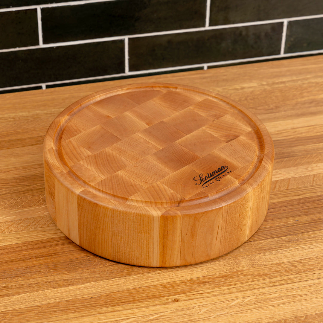 Block Rund Maple End Grain Round Butcher Block with Juice Groove – Laurel Mercantile