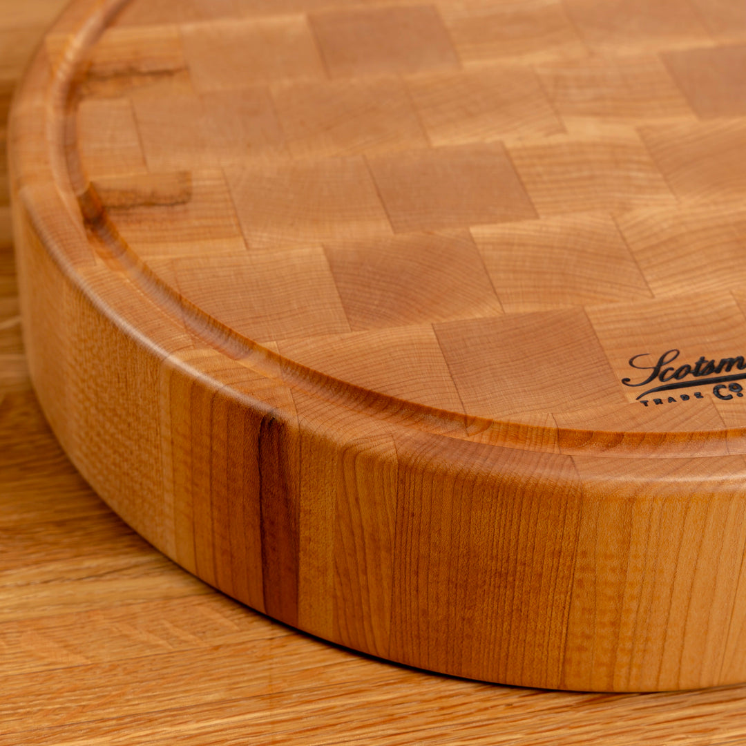Block Rund Maple End Grain Round Butcher Block with Juice Groove – Laurel Mercantile