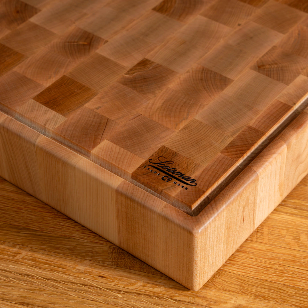 Rectangular End Block Maple End Grain Rectangle Butcher Block with Juice Groove – Laurel ...