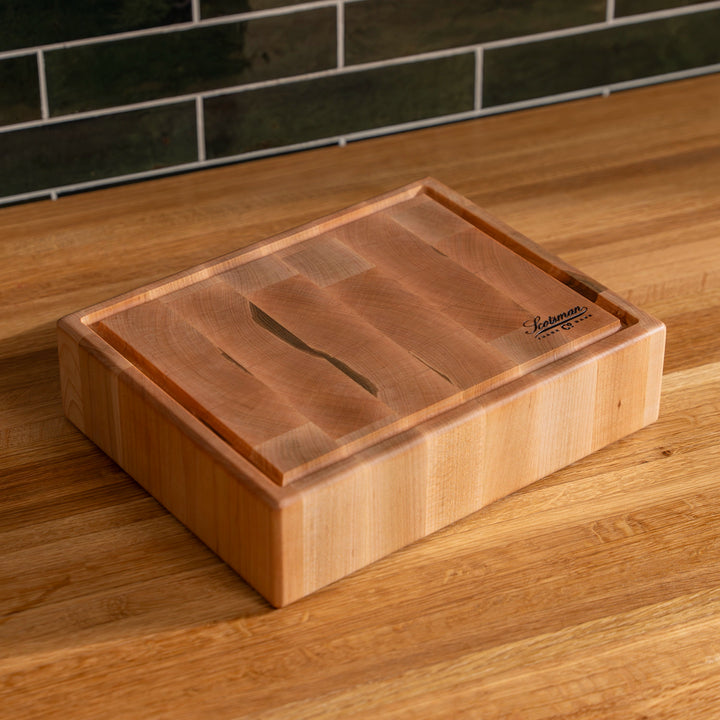Rectangular End Block Maple End Grain Rectangle Butcher Block with Juice Groove – Laurel ...