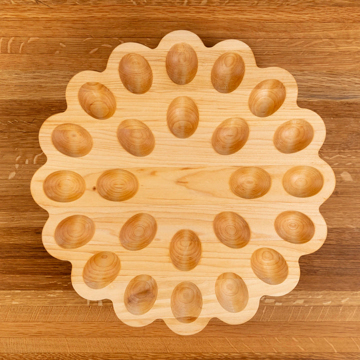 Maple Scalloped Devlied Egg Tray