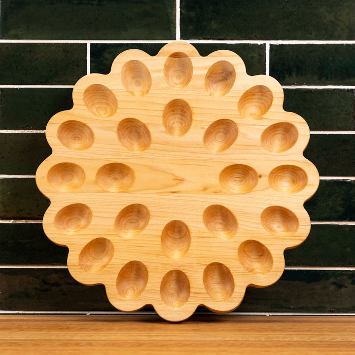 Maple Scalloped Devlied Egg Tray