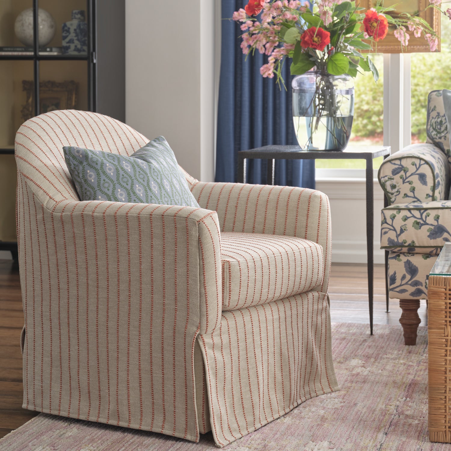 Meg Swivel Chair - Canyon Woven Stripe – Laurel Mercantile