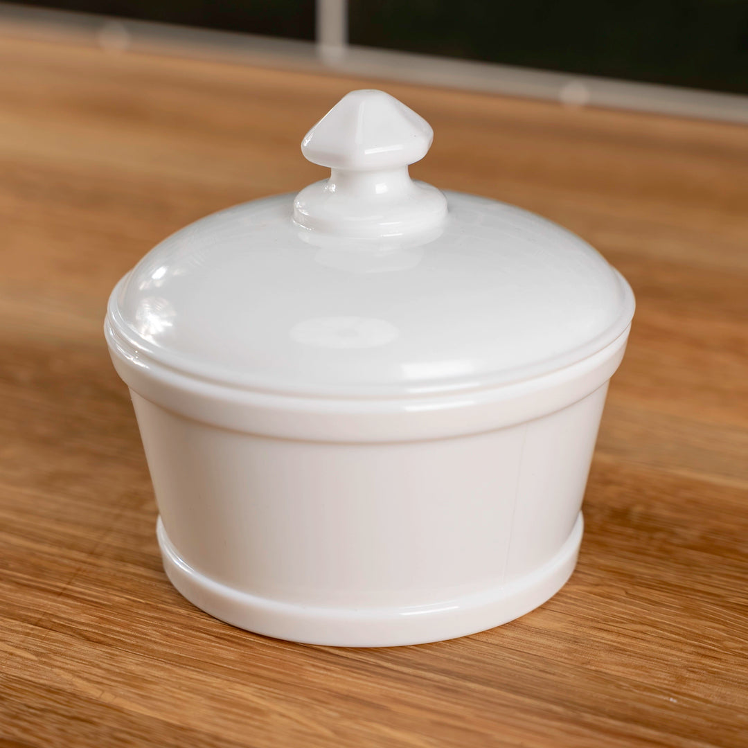 Milk Glass Butter Tub