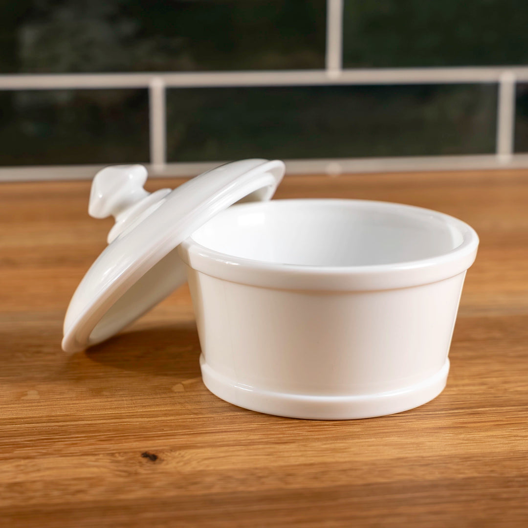 Milk Glass Butter Tub