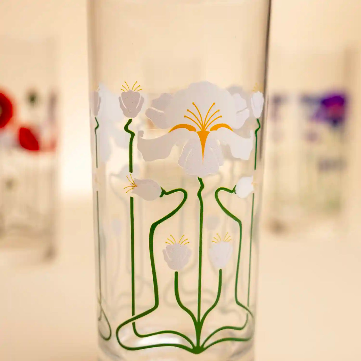 White Iris Collins Glass