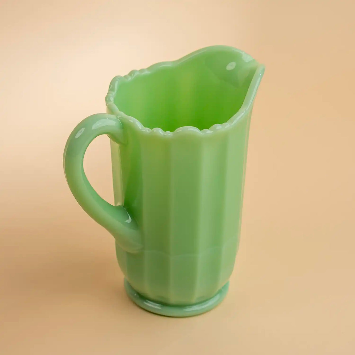 Jadeite Green Glass Measuring Cup W/ Markers Depression Style