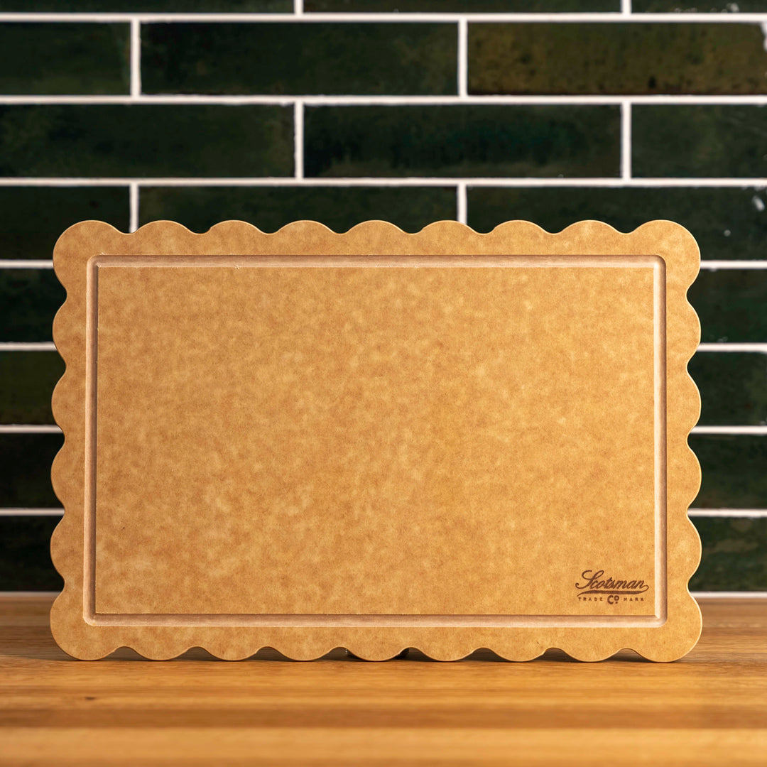 Natural Brown Scalloped Cutting Board