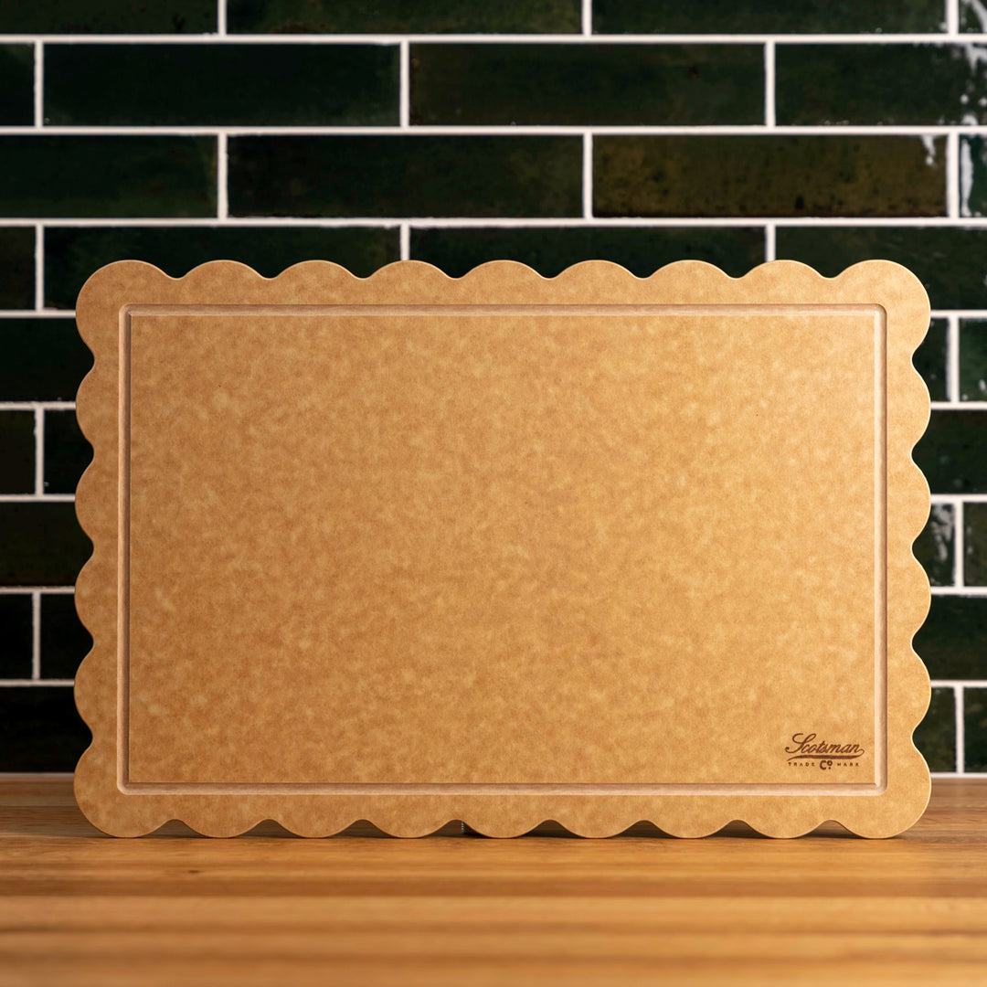 Natural Brown Scalloped Cutting Board
