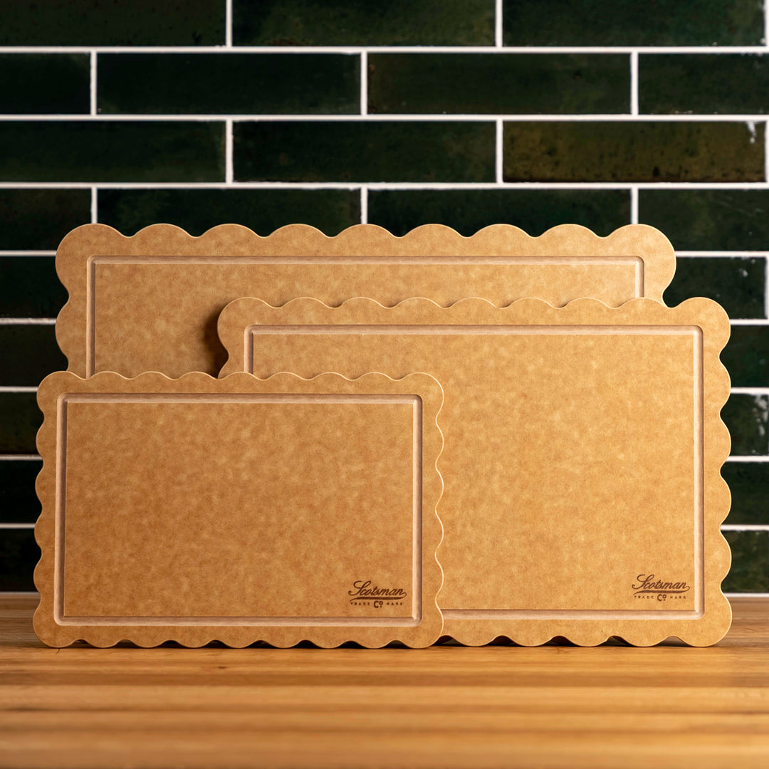 Natural Brown Scalloped Cutting Board