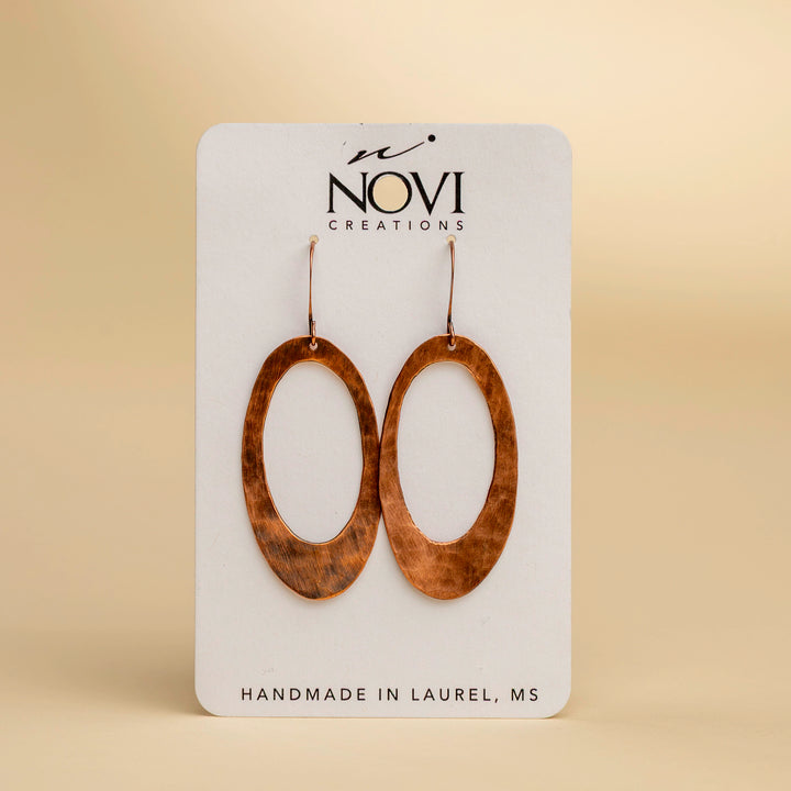 Novi Copper Open Oval Hoop Earrings