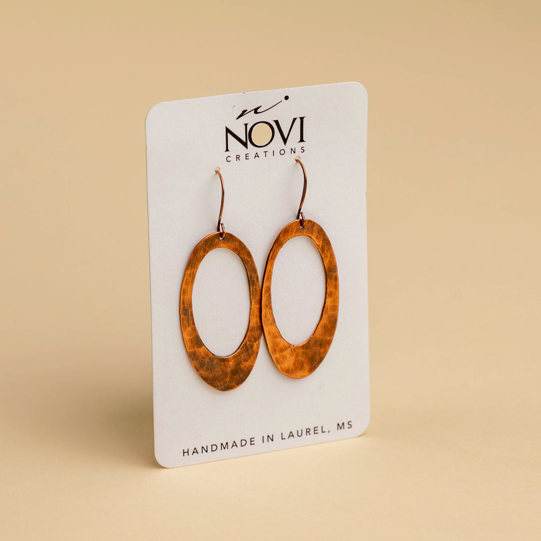 Novi Copper Open Oval Hoop Earrings