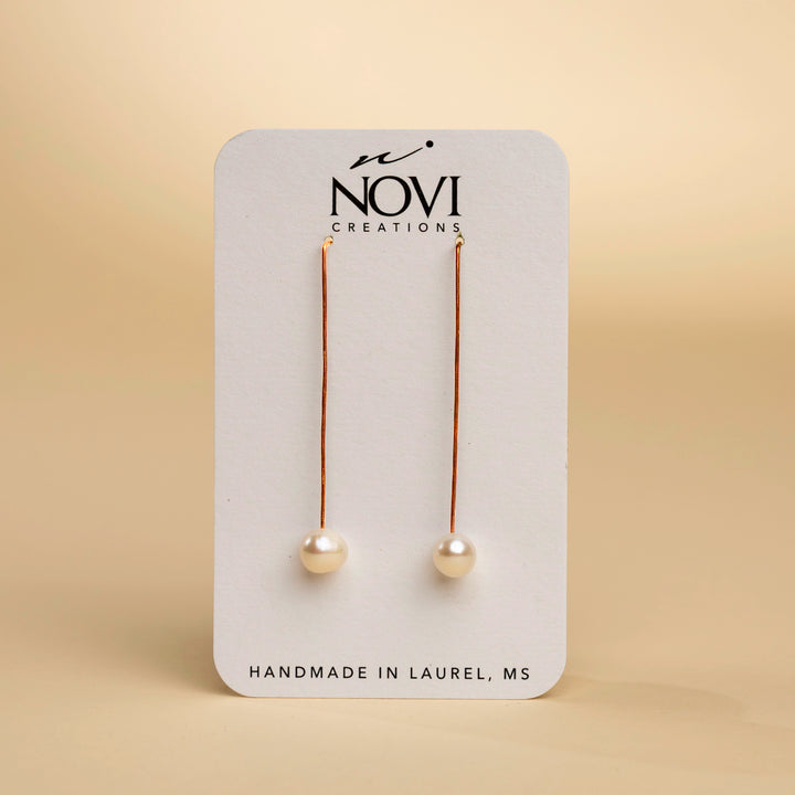 Novi Copper Threader with Freshwater Pearl Earrings